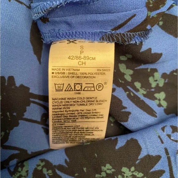 Banana Republic Blue Black Floral Tank Size Small - Picture 7 of 7